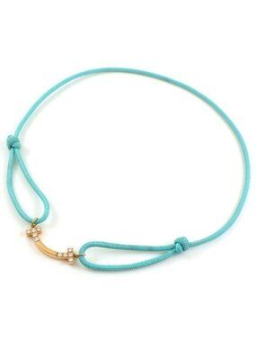 Tiffany & Co Bracelet T Smile Blue Code Diamond 18k Pink Gold